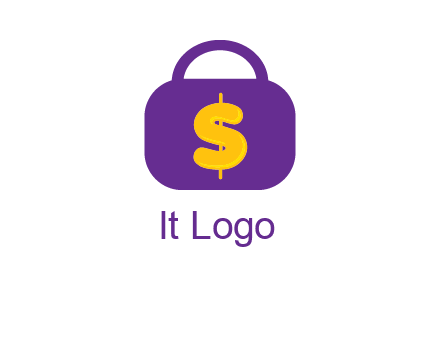 dollar sign on a handbag icon