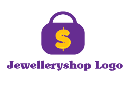 dollar sign on a handbag icon