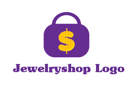dollar sign on a handbag icon