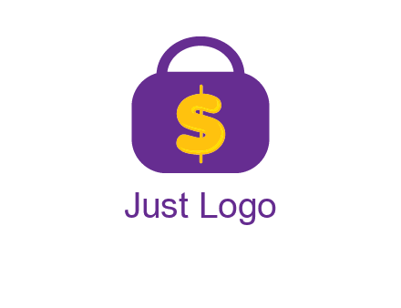dollar sign on a handbag icon