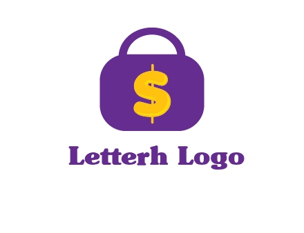 dollar sign on a handbag icon