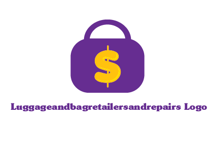 dollar sign on a handbag icon