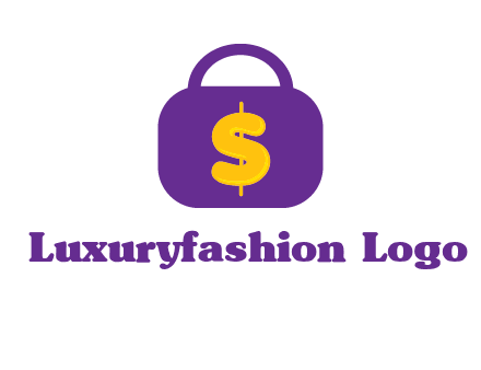 dollar sign on a handbag icon