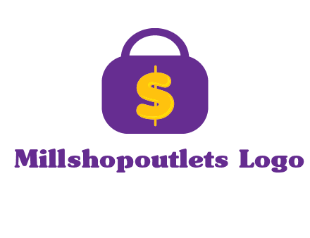 dollar sign on a handbag icon