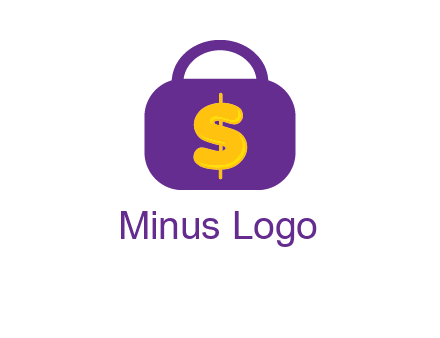 dollar sign on a handbag icon