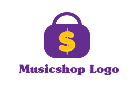 dollar sign on a handbag icon