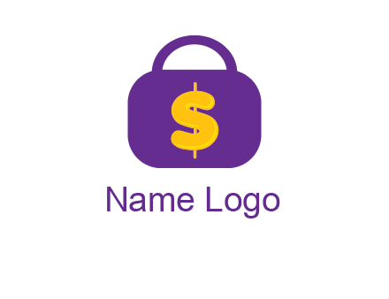 dollar sign on a handbag icon