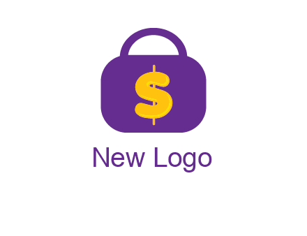 dollar sign on a handbag icon