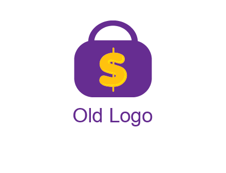 dollar sign on a handbag icon