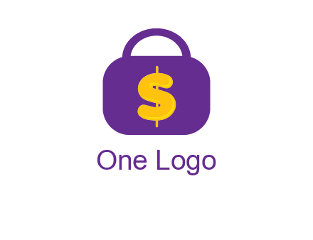 dollar sign on a handbag icon