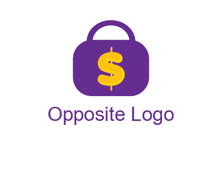 dollar sign on a handbag icon