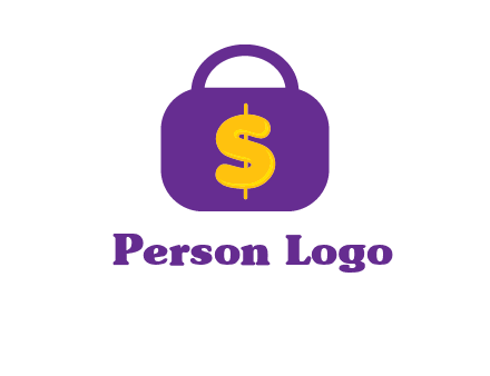 dollar sign on a handbag icon