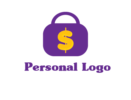 dollar sign on a handbag icon