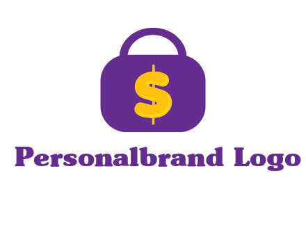 dollar sign on a handbag icon