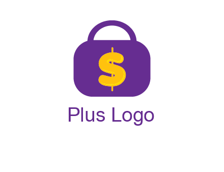 dollar sign on a handbag icon