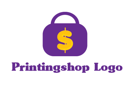 dollar sign on a handbag icon