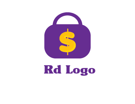 dollar sign on a handbag icon