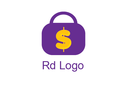 dollar sign on a handbag icon