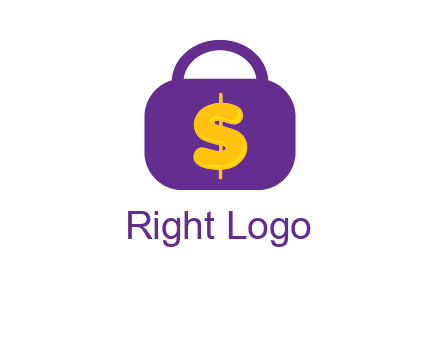 dollar sign on a handbag icon