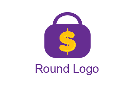 dollar sign on a handbag icon