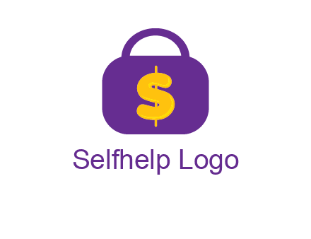 dollar sign on a handbag icon