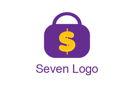 dollar sign on a handbag icon