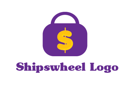 dollar sign on a handbag icon