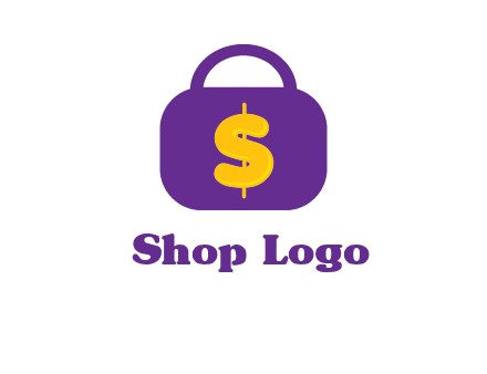 dollar sign on a handbag icon