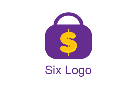 dollar sign on a handbag icon