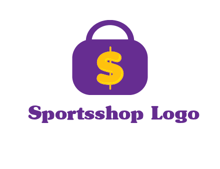 dollar sign on a handbag icon