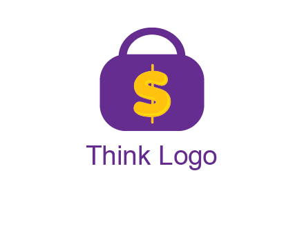 dollar sign on a handbag icon