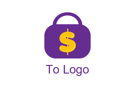 dollar sign on a handbag icon