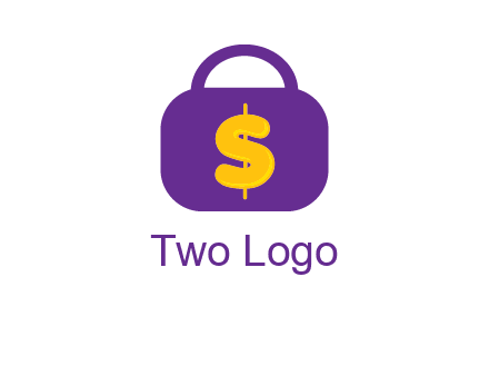 dollar sign on a handbag icon