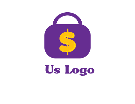 dollar sign on a handbag icon