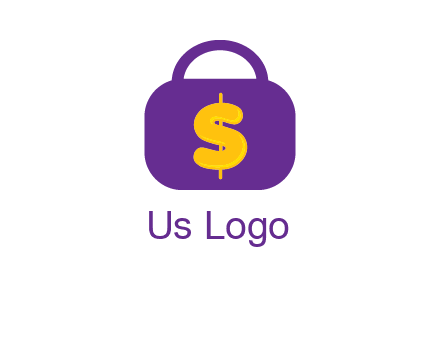 dollar sign on a handbag icon