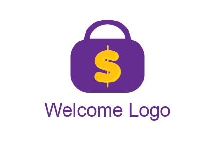 dollar sign on a handbag icon