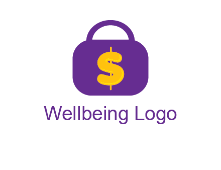 dollar sign on a handbag icon
