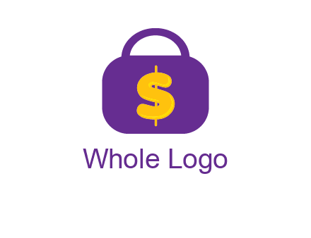 dollar sign on a handbag icon
