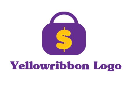 dollar sign on a handbag icon