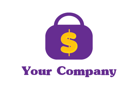 dollar sign on a handbag icon