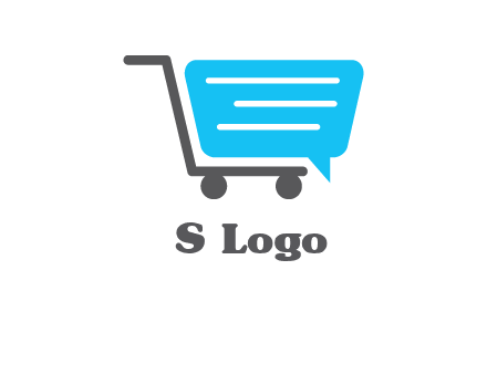 chat bubble shopping cart logo