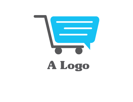 chat bubble shopping cart logo