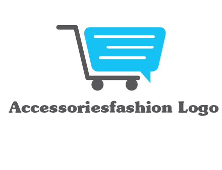 chat bubble shopping cart logo