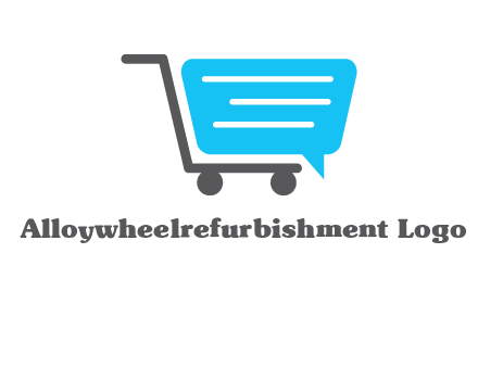 chat bubble shopping cart logo