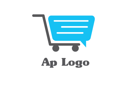 chat bubble shopping cart logo