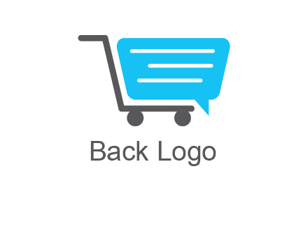chat bubble shopping cart logo
