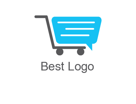 chat bubble shopping cart logo