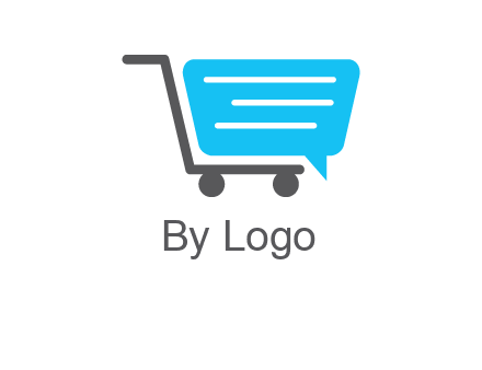 chat bubble shopping cart logo