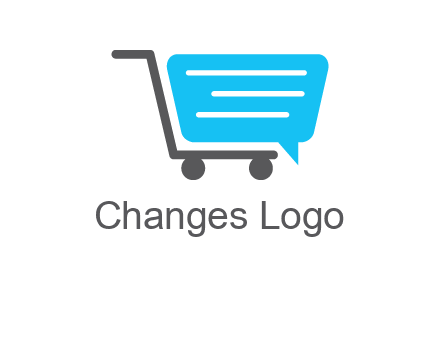 chat bubble shopping cart logo