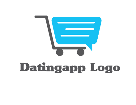 chat bubble shopping cart logo
